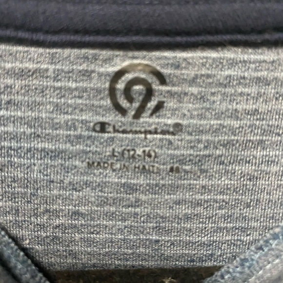 CHAMPION Womens Shirt Size L(12-14) Long Sleeve Striped Print Gray Active Top. - Picture 5 of 9